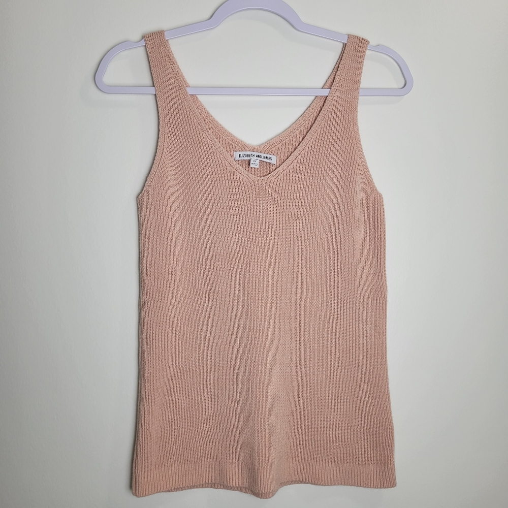 Elizabeth and James Ribbed Knit Tank Top in Light Pink - Picture 2 of 6